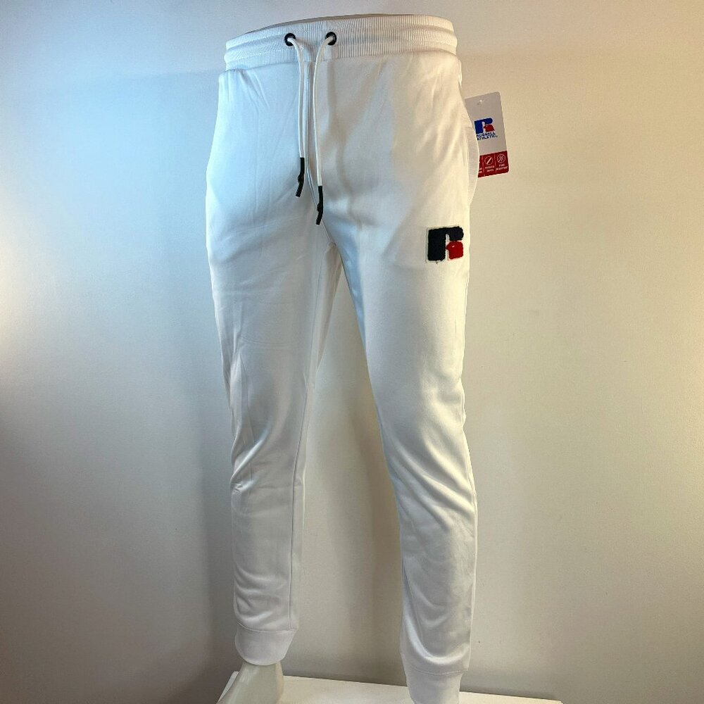 Russell Athletic Men's White Athletic Fleece Jogger Pants - Size Small - NWT $48